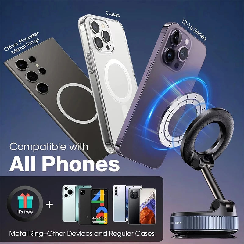 360° Magnetic Vacuum Car Phone Holder
