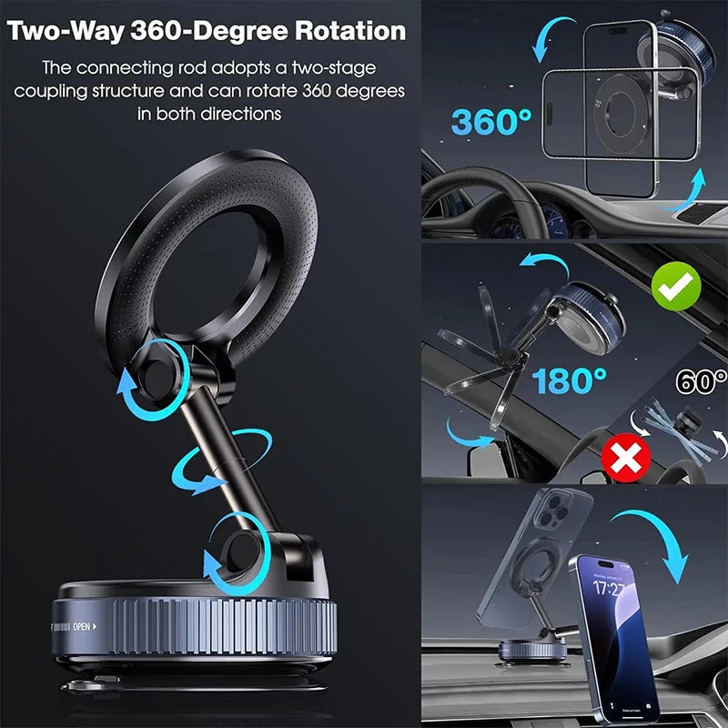 360° Magnetic Vacuum Car Phone Holder